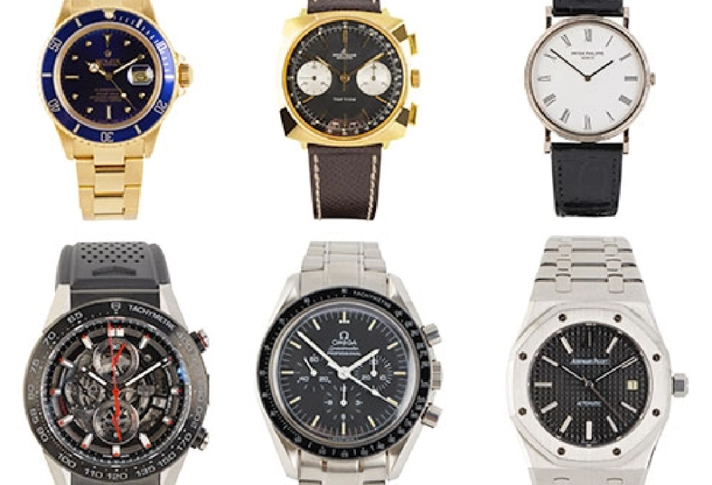 rows of luxury watches