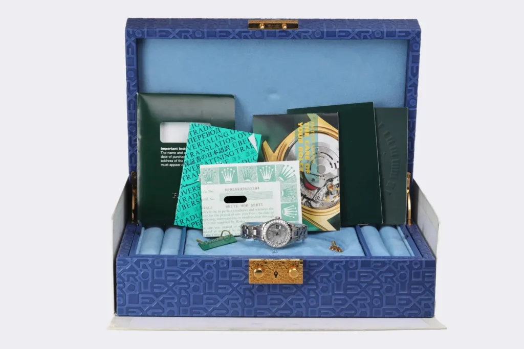 Rolex Datejust Pearlmaster 69299 29mm 18k White Gold 1995 Watch Box & Papers