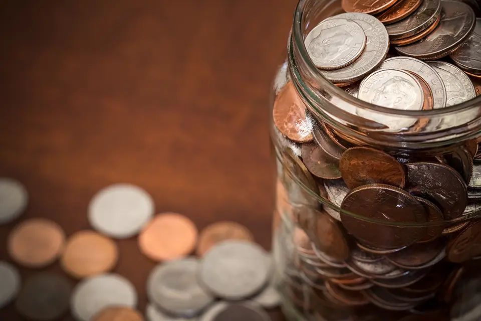 jar of coins